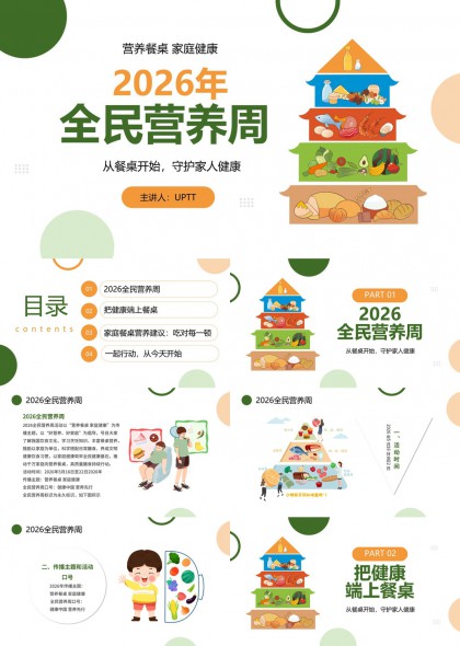 2026全民营养周健康饮食指南PPT模板