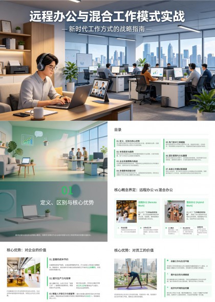 远程办公与混合工作模式实战指南PPT模板