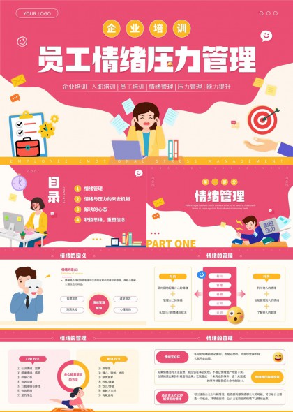 员工情绪压力管理培训PPT模板