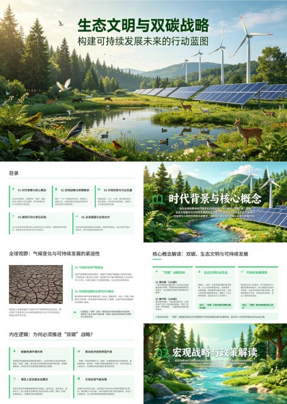 生态文明与双碳战略构建可持续发展未来行动蓝图PPT模板