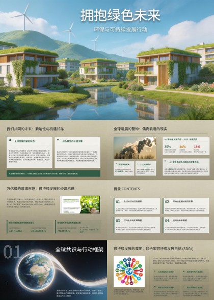 可持续发展行动方案PPT模板