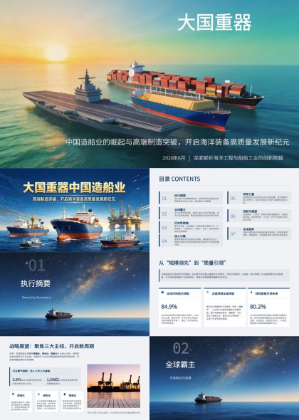 中国造船业崛起与高端制造突破高质量发展PPT模板