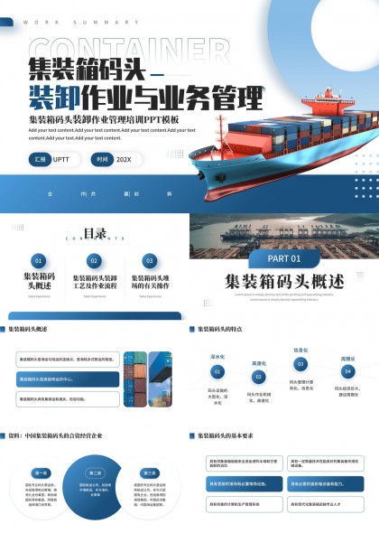 集装箱码头装卸作业与业务管理流程详解PPT模板