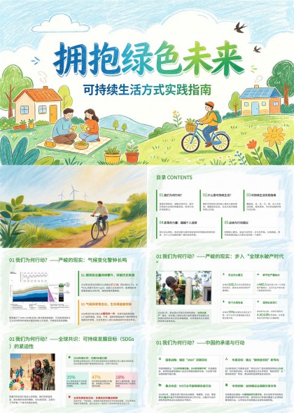 可持续生活方式实践指南拥抱绿色未来PPT模板