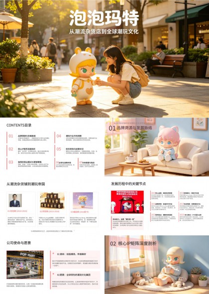 泡泡玛特潮玩动漫PPT模板