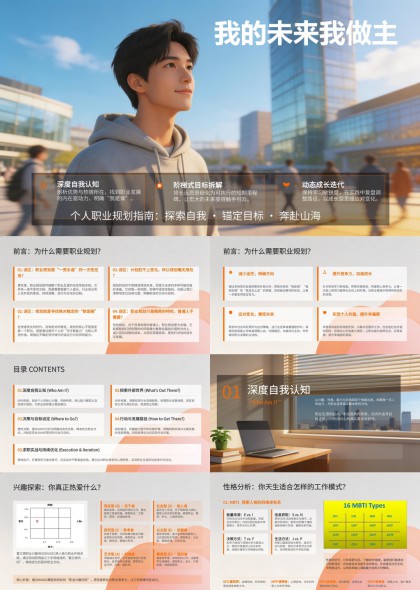 职业规划指南深度自我认知求职实战PPT模板