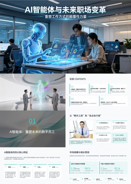 AI智能体驱动的未来职场变革与岗位重塑策略PPT模板