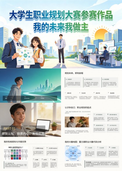 大学生职业规划大赛参赛作品我的未来我做主PPT模板