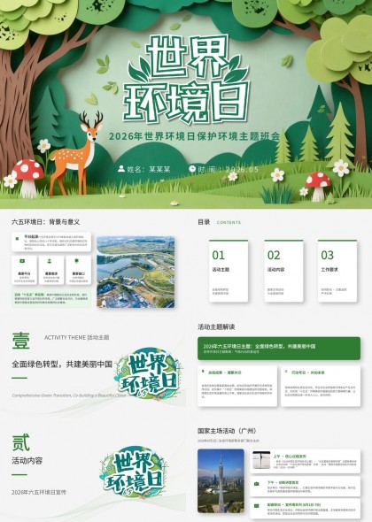 2026年世界环境日PPT模板