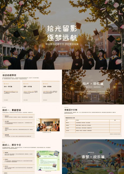 毕业互动嘉年华游戏策划全案PPT模板