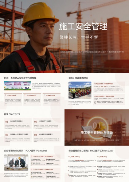 科技赋能智慧工地与安全管理PPT模板