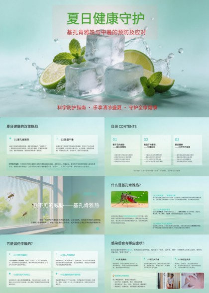 夏日健康守护基孔肯雅热与中暑预防应对PPT模板