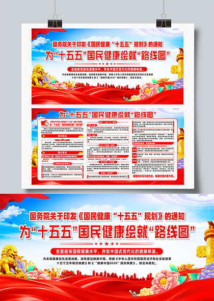 国民健康十五五规划路线图政策解读宣传展板