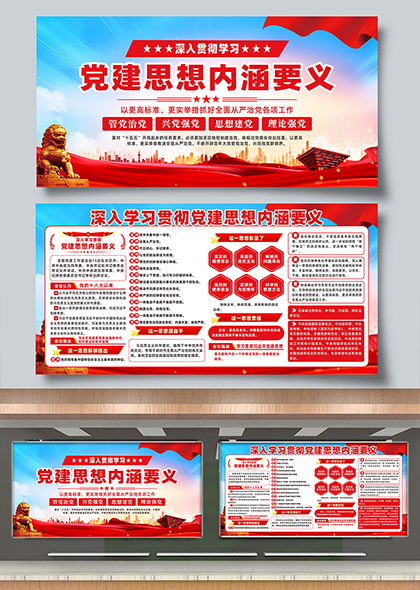 学习贯彻党建思想内涵要义宣传展板