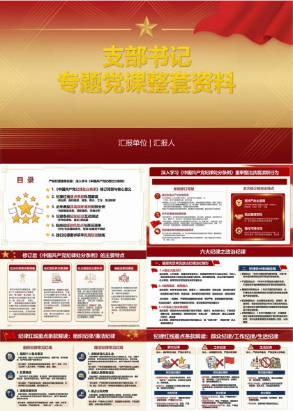 支部书记专题党课全套学习资料PPT模板