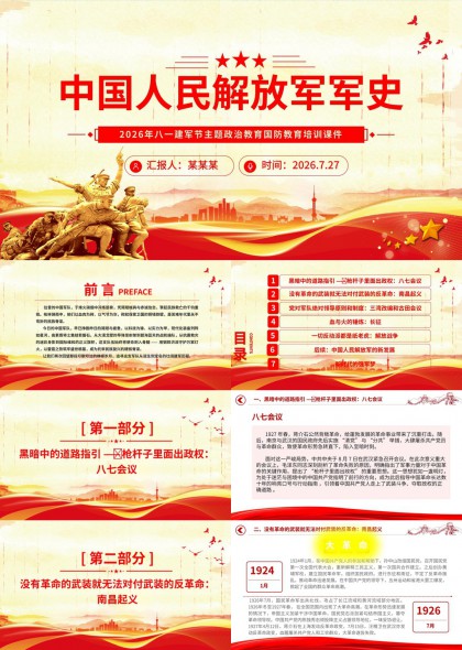 中国人民解放军军史PPT模板