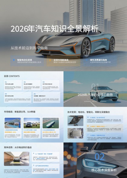 2026年汽车行业核心技术趋势与购车决策指南PPT模板
