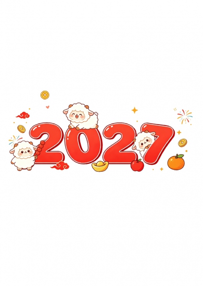 金羊送福2027新年吉祥艺术字设计