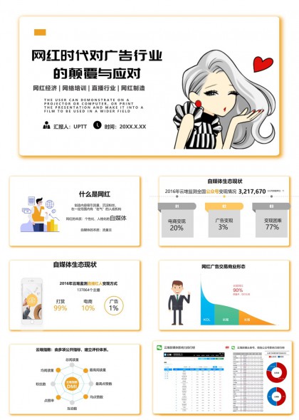 网红时代广告行业颠覆与应对策略分析PPT模板