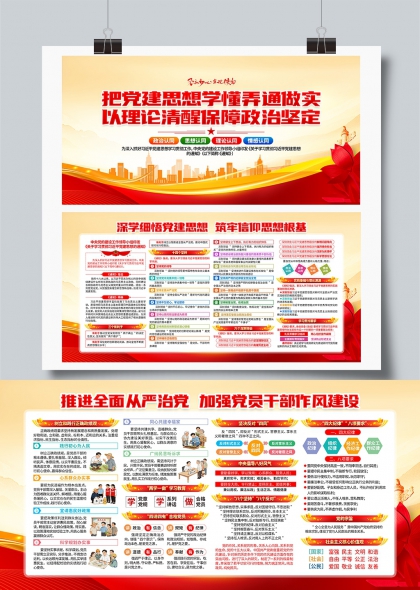 把党建思想学懂弄通做实党建学习宣传展板