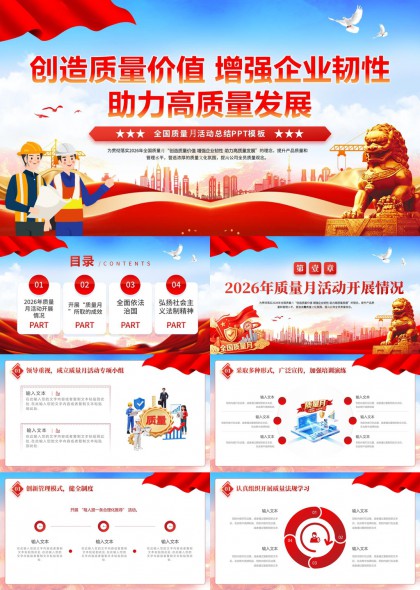 2026全国质量月活动总结汇报PPT模板