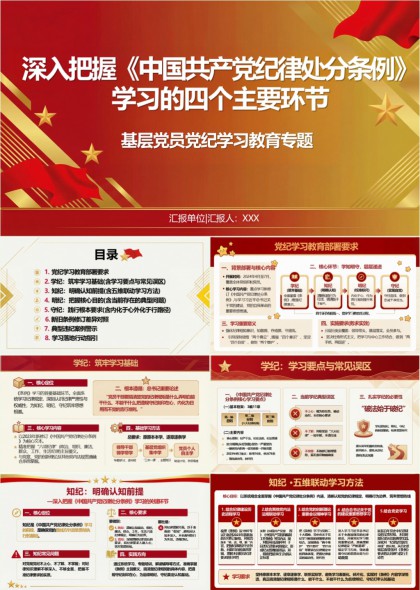 深入把握中国共产党纪律处分条例学习四环节PPT模板