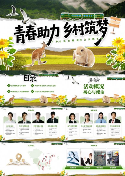 青春助力乡村振兴社会实践汇报PPT模板