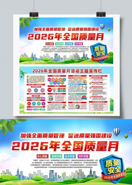 2026全国质量月主题宣传展板绿色城市版
