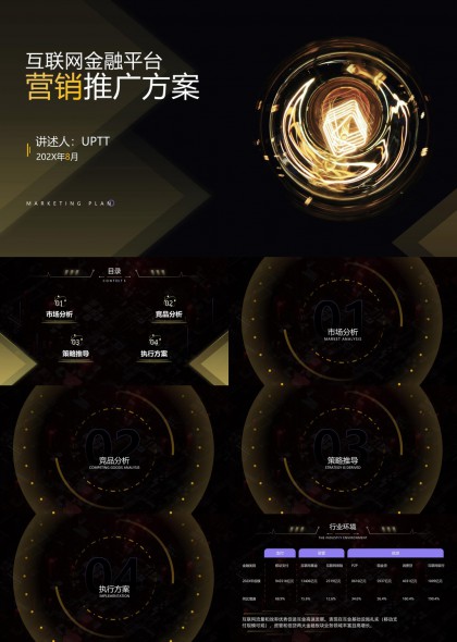 互联网金融平台营销推广方案PPT模板