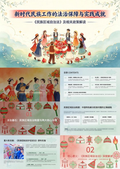 新时代民族工作法治保障与实践成就解读PPT模板