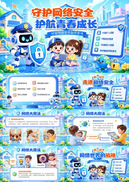校园网络安全知识宣传教育PPT模板