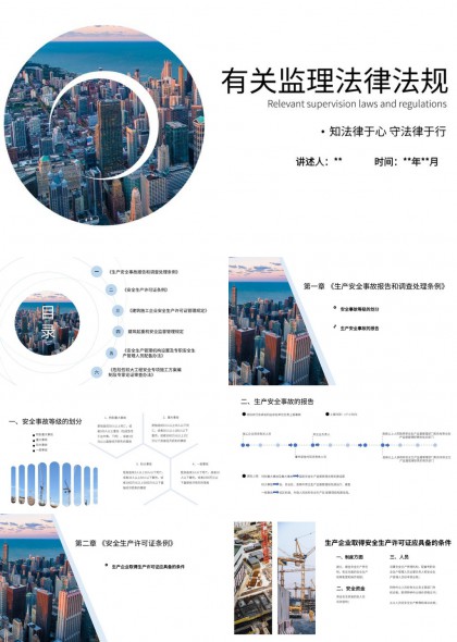 建筑施工企业安全生产法律法规监管制度解读PPT模板