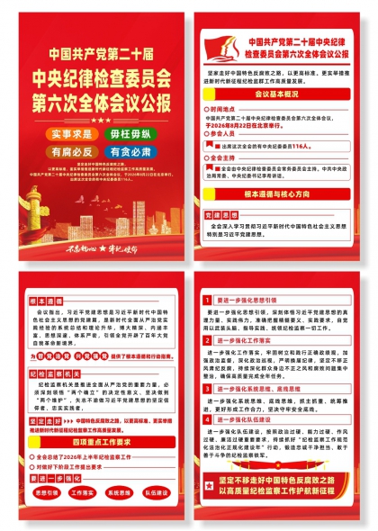 二十届中央纪委六次全会党建宣传系列海报