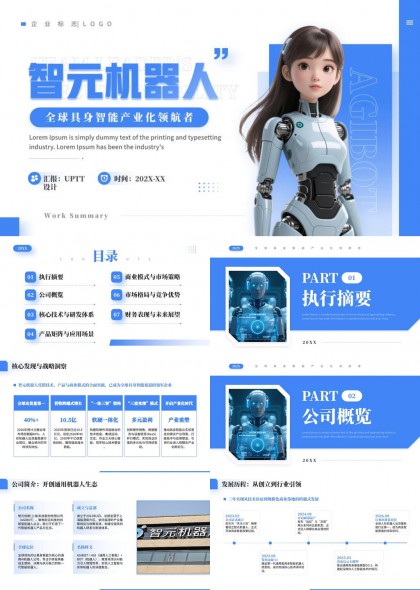 智元机器人企业战略汇报PPT模板