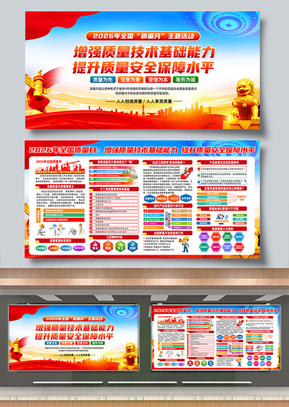 2026全国质量月主题活动宣传栏展板