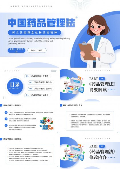 中国药品管理法PPT模板