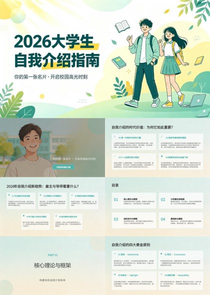 2026大学生自我介绍PPT模板