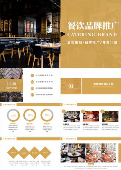 高端餐饮品牌市场调研与推广策略PPT模板