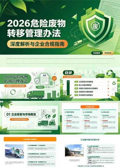 2026危险废物转移管理办法深度解析与企业合规指南PPT模板