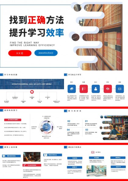 提升学习效率的五大环节与学科方法指导PPT模板
