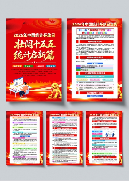 统计开放日壮阔十五五统计启新篇主题系列海报