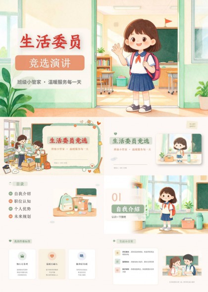 生活委员竞选演讲PPT模板