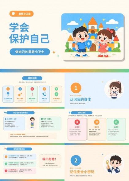 学会保护自己儿童安全PPT模板