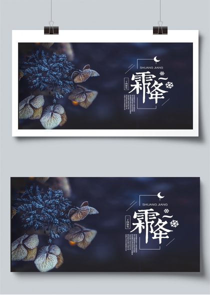 霜降节气唯美摄影风宣传展板