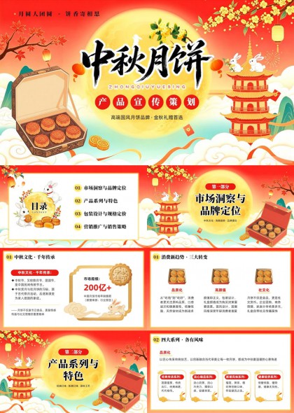 中秋月饼产品宣传策划方案PPT模板