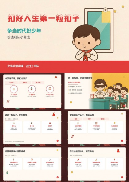 扣好人生第一粒扣子争当时代好少年少先队活动课PPT课件