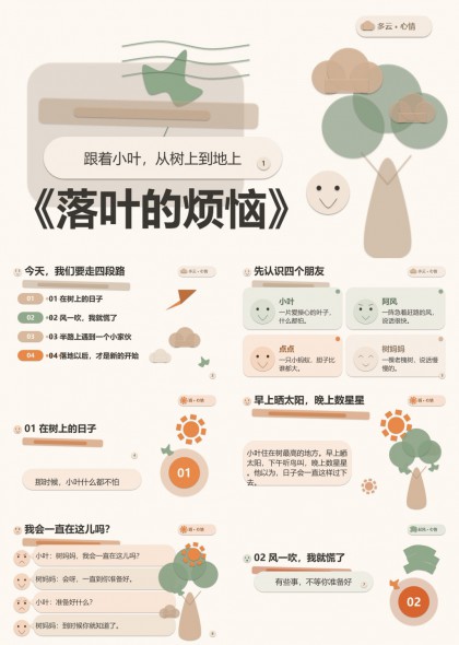 落叶的烦恼小学课文PPT课件