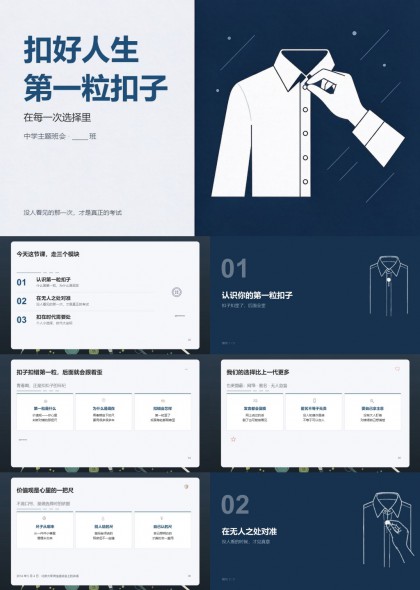 中学主题班会扣好人生第一粒扣子PPT课件