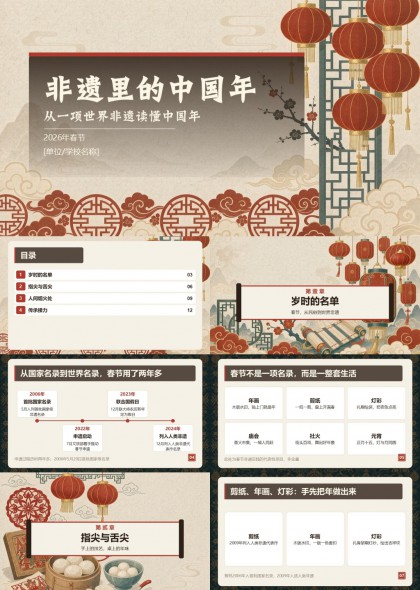 2026春节非物质文化遗产文化介绍课件PPT