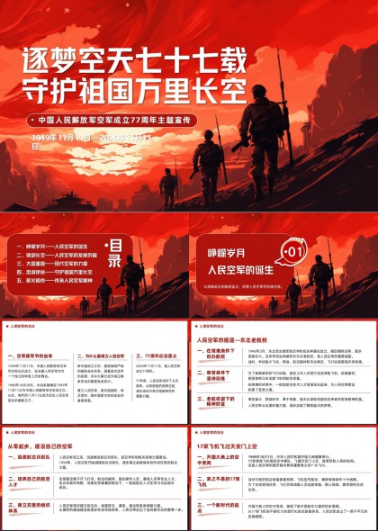 逐梦空天七十七载人民空军成立周年主题宣传P